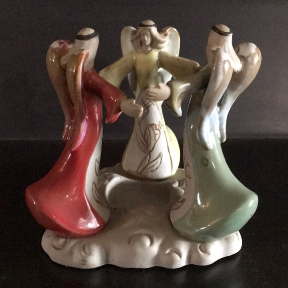 Vintage Candleholder Three Dancing Angels Tealight - Picture 8 of 8